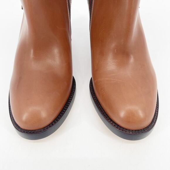 Lucchese Lucia Saddle Brown Leather Buckle Western Ankle Bootie Boot size 7.5 - Picture 7 of 12